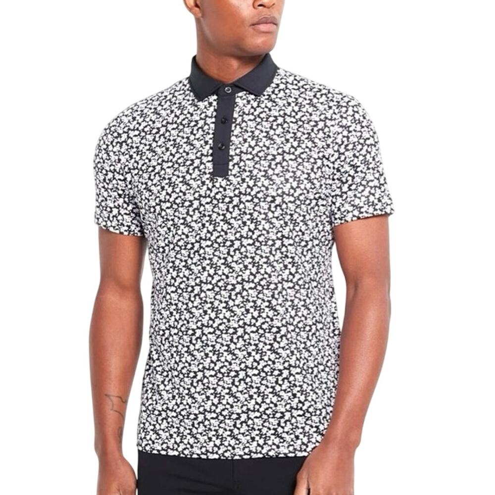 Redvanly Floral Sutton Golf Polo Men's Size Small Black Tuxedo Preppy Sport EUC